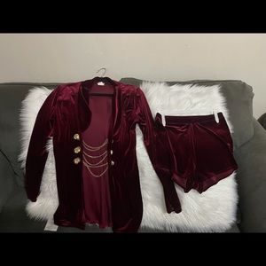 Long Sleeve Velvet 2 Piece Set